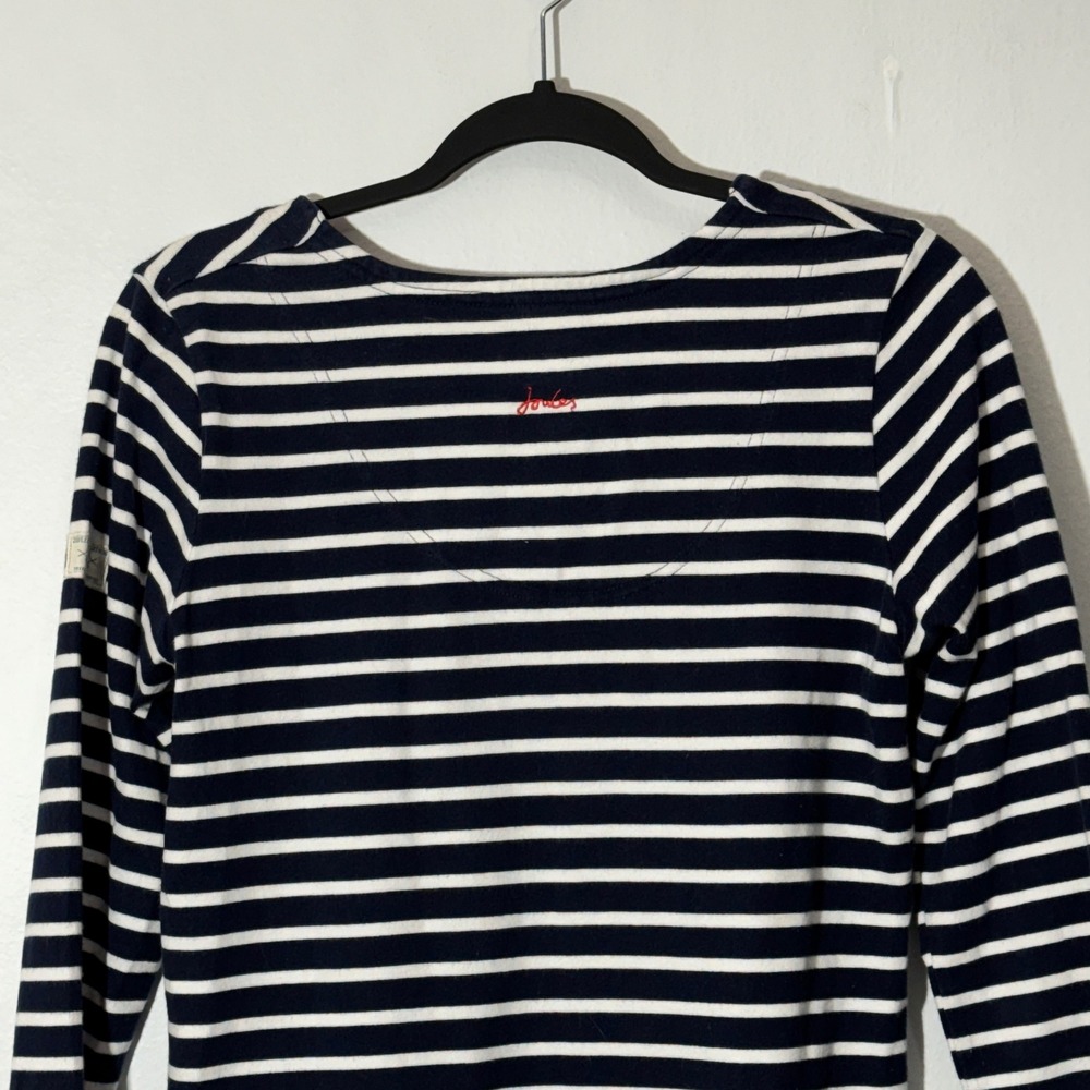 Joules Harbour Notch Neck Breton Striped Blue/White Long Sleeve Shirt US Size 6 - Picture 9 of 16